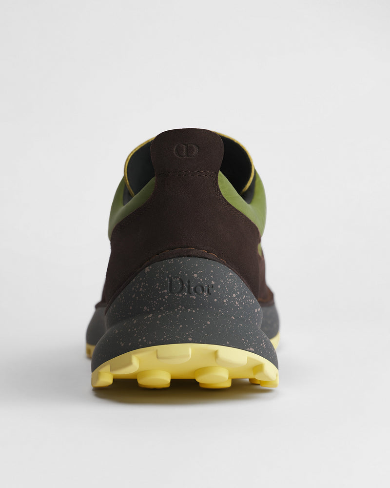Dior B31 Runner Brown‑Olive Suede & Nylon Low‑Top Sneakers