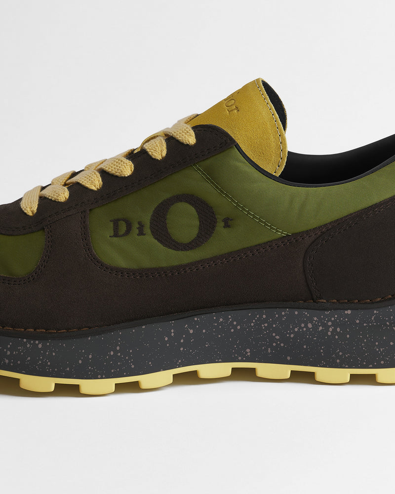 Dior B31 Runner Brown‑Olive Suede & Nylon Low‑Top Sneakers
