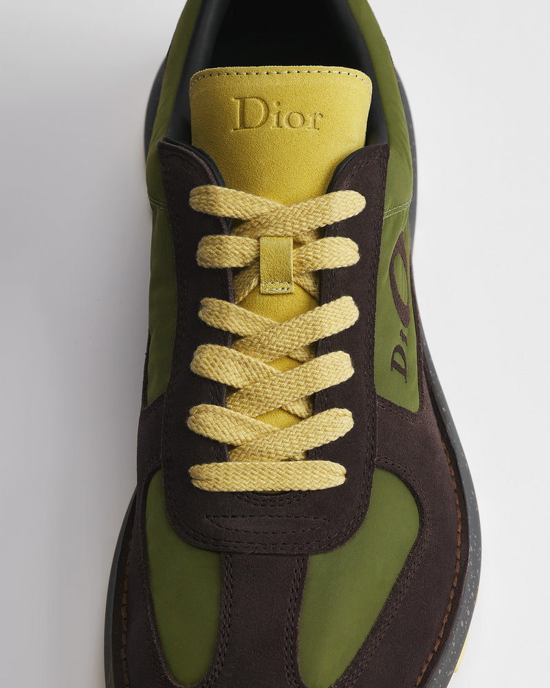 Dior B31 Runner Brown‑Olive Suede & Nylon Low‑Top Sneakers
