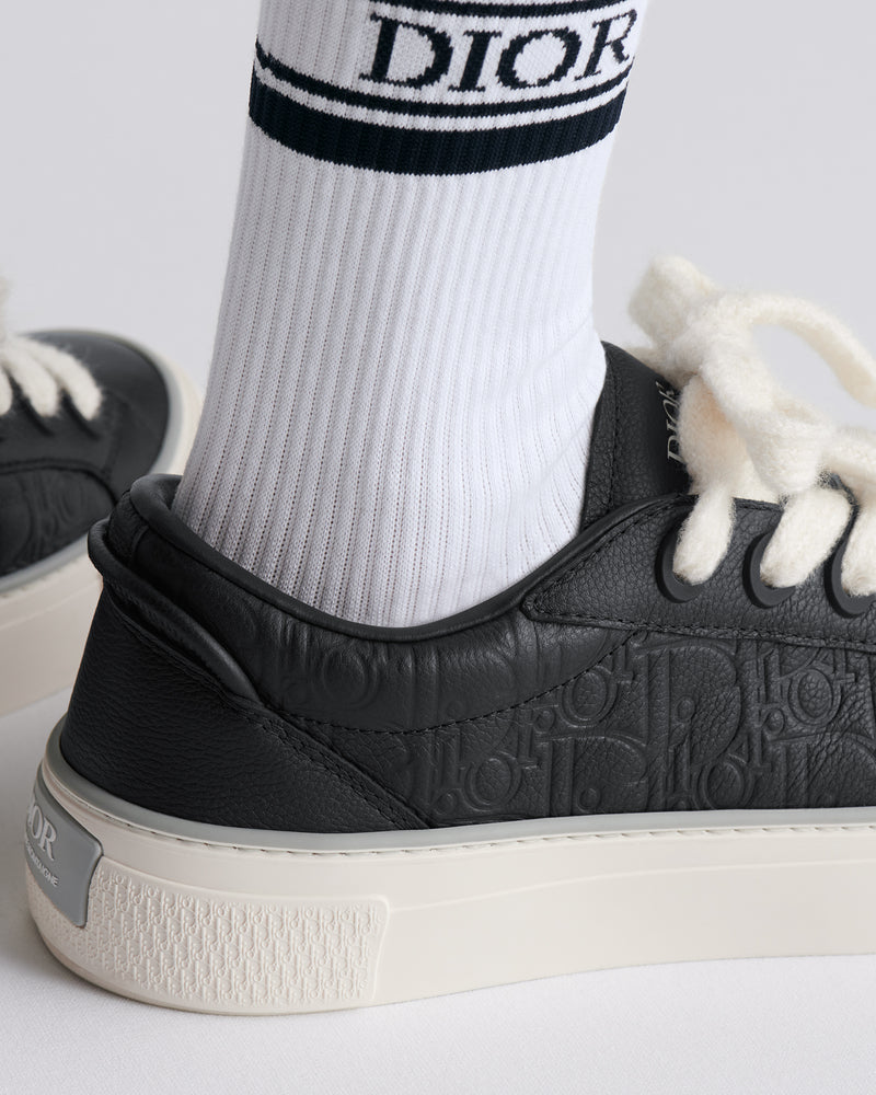 Dior B33 Spin Black Embossed Logo Leather Low‑Top Sneakers
