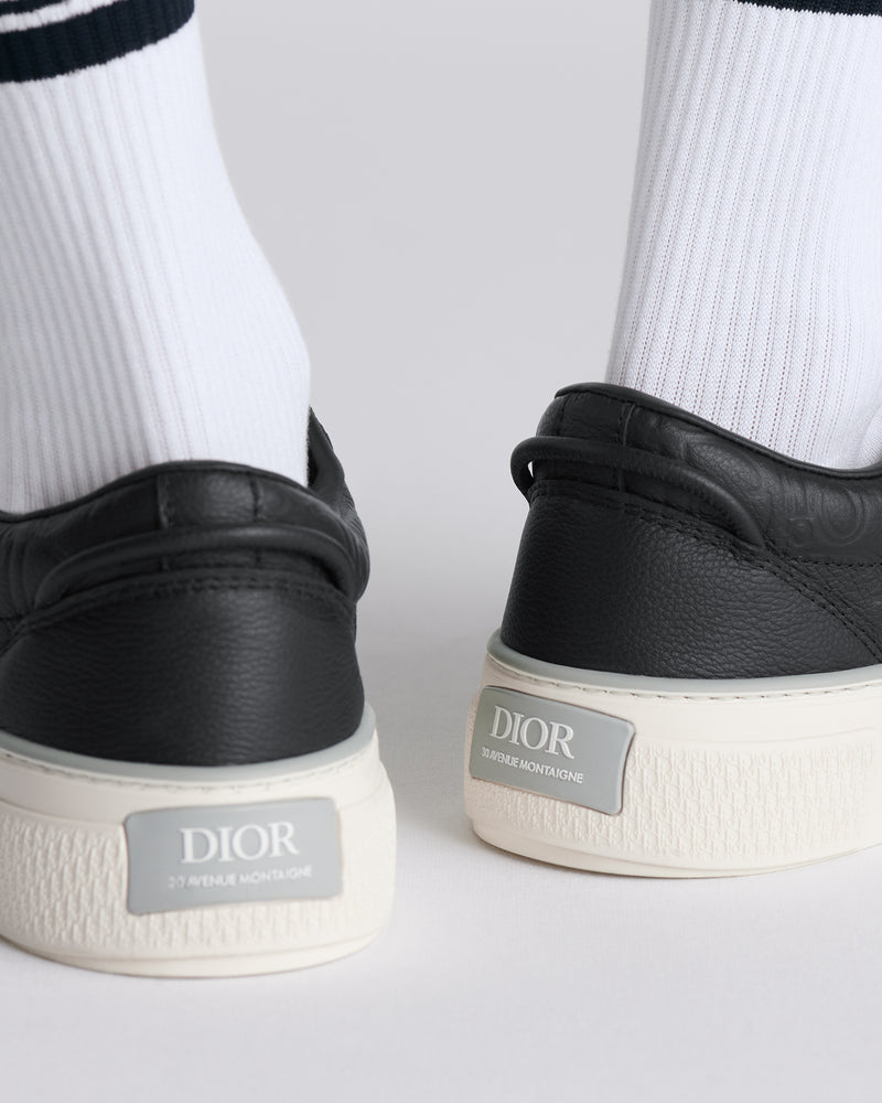 Dior B33 Spin Black Embossed Logo Leather Low‑Top Sneakers