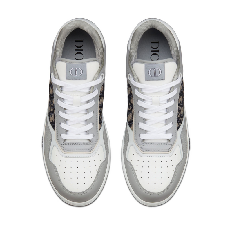 Dior B27 Grey White Oblique Jacquard Low Top Sneakers