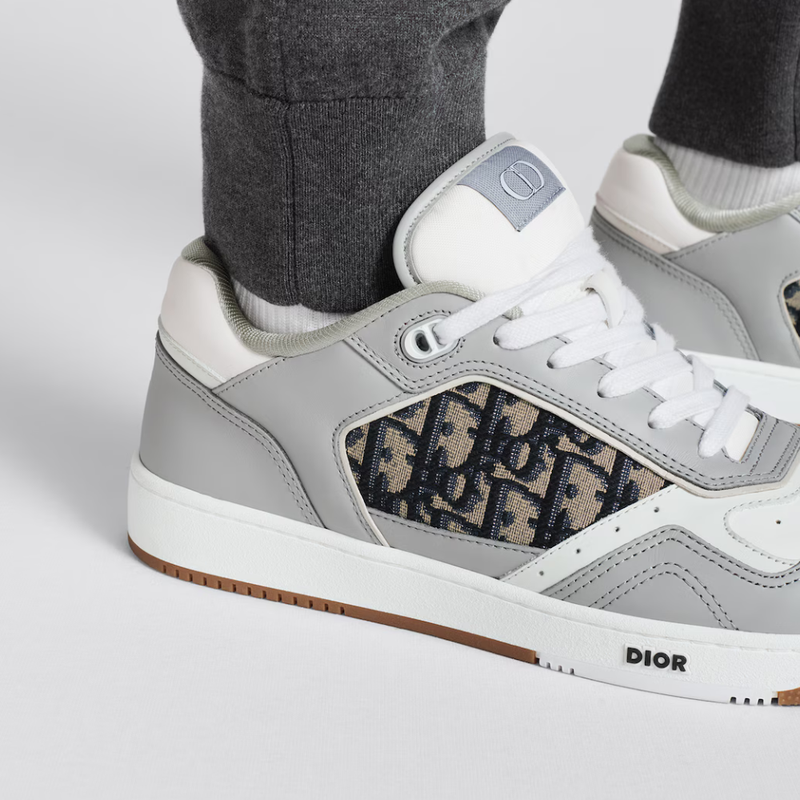 Dior B27 Grey White Oblique Jacquard Low Top Sneakers