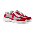 Prada America's Cup Red Gray Mesh Sneakers