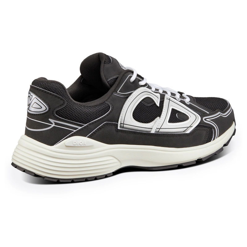 Dior B30 Dark Brown Silver Technical Mesh Sneakers