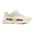 Gucci Rhyton Ivory Leather Logo Print Dad Sneakers