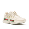 Gucci Rhyton Ivory Leather Logo Print Dad Sneakers