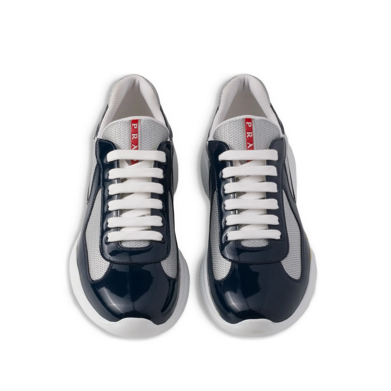 Prada America's Cup Navy Gray Mesh Sneakers