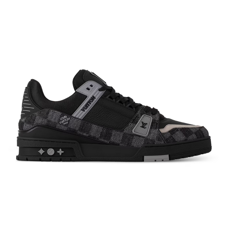 Louis Vuitton Trainer Black Damier Denim Leather Sneakers