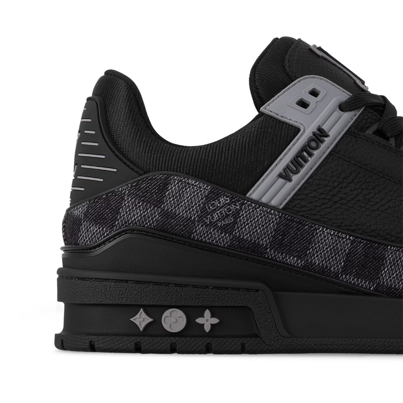 Louis Vuitton Trainer Black Damier Denim Leather Sneakers