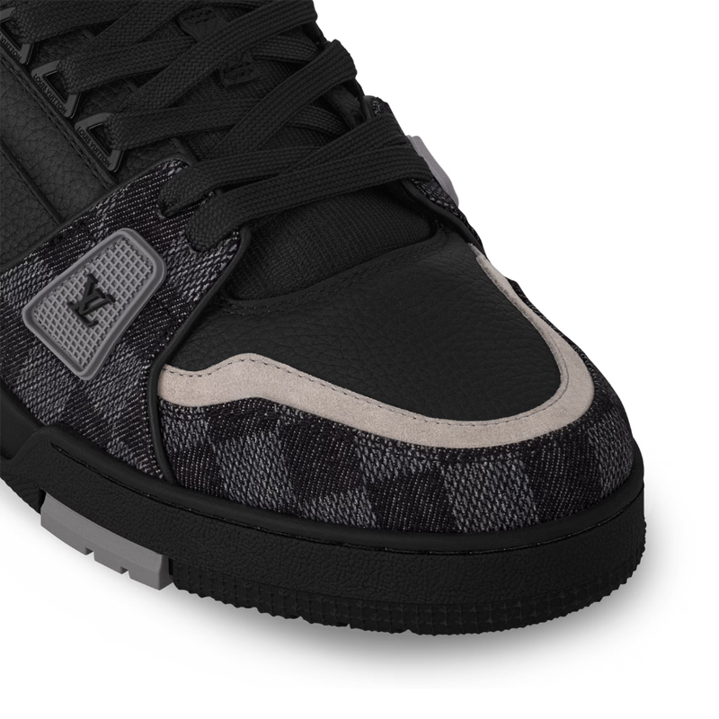 Louis Vuitton Trainer Black Damier Denim Leather Sneakers