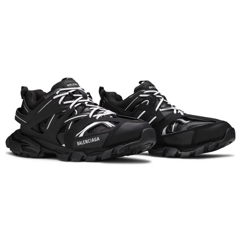 Balenciaga Track Black White Accent Mesh Nylon Runner Sneakers