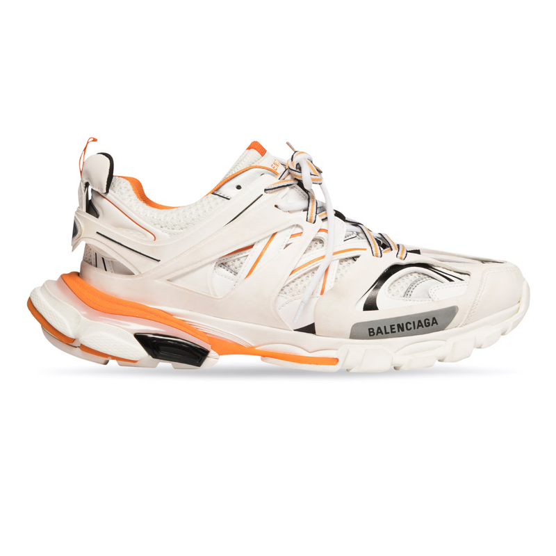 Balenciaga Track White Orange Mesh Nylon Runner Sneakers