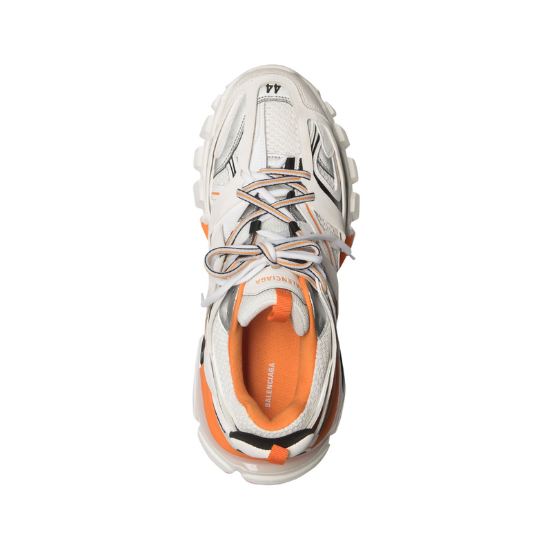 Balenciaga Track White Orange Mesh Nylon Runner Sneakers