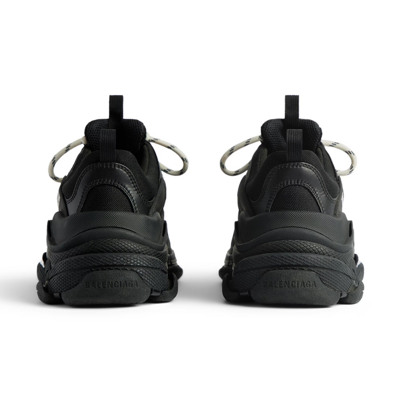 Balenciaga Triple S Black Mesh Leather Chunky Sneakers