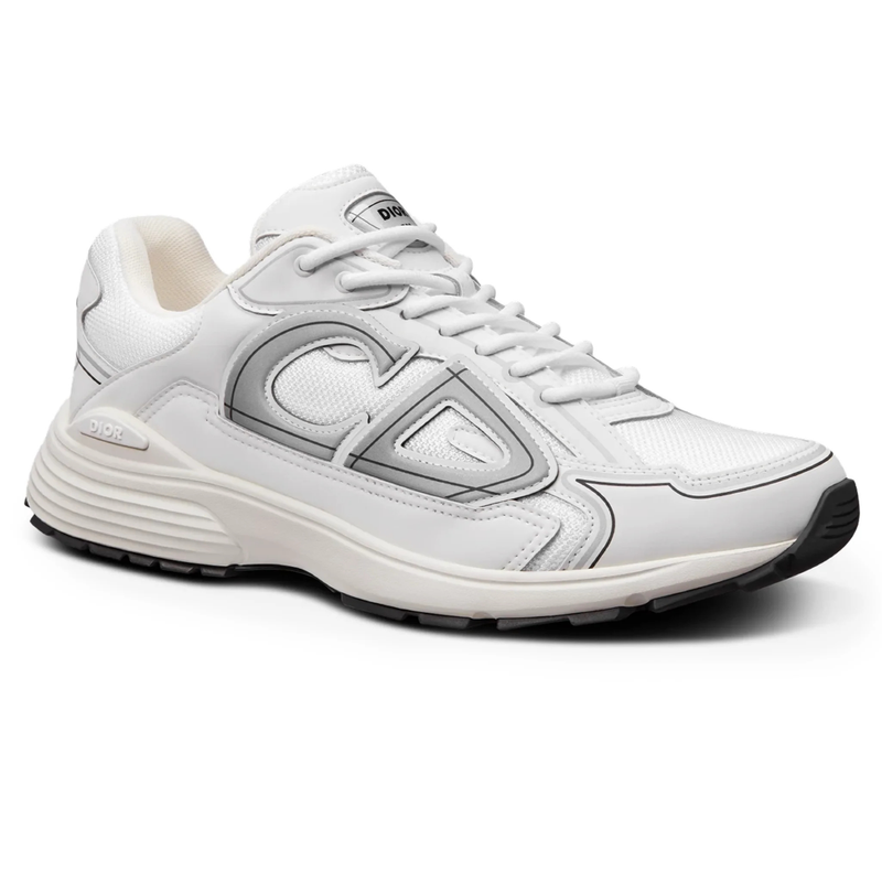 Dior B30 White Silver Technical Mesh Sneakers