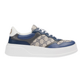 Gucci GG Platform Blue Beige Canvas Sneakers