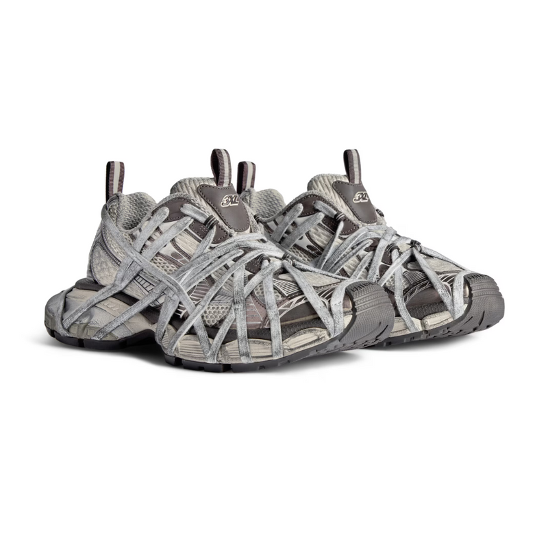 Balenciaga 3XL Silver Brown Multi Lace-Up Sneakers