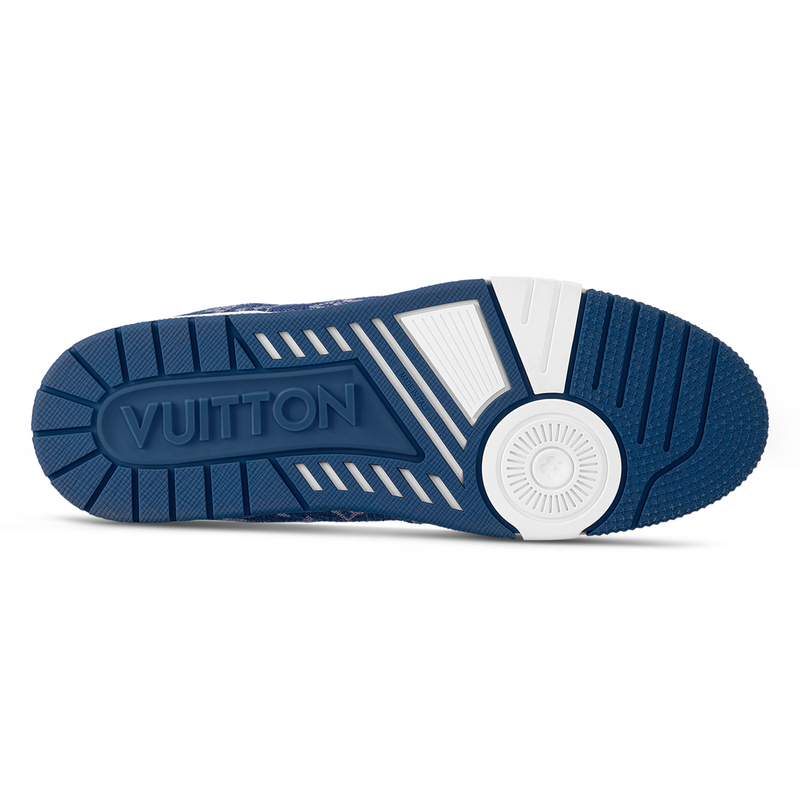 Louis Vuitton Trainer White & Blue Monogram Denim Sneakers