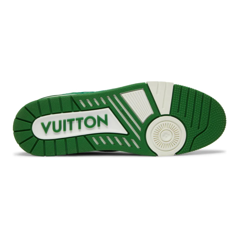 Louis Vuitton Trainer White & Green Monogram Denim Sneakers