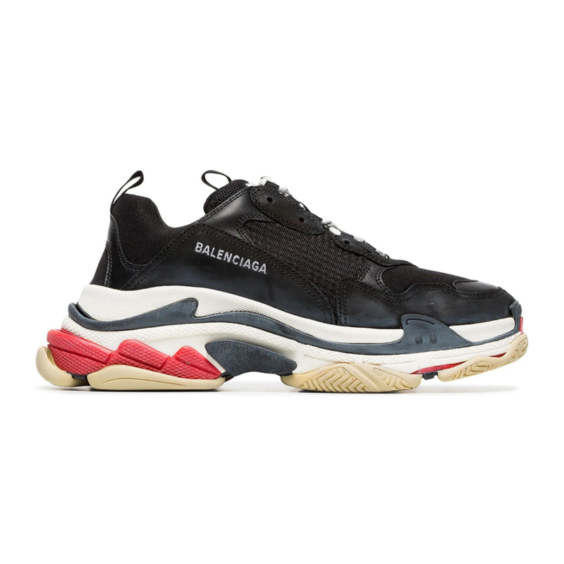 Balenciaga Triple S Black Red Multi Dad Sneakers