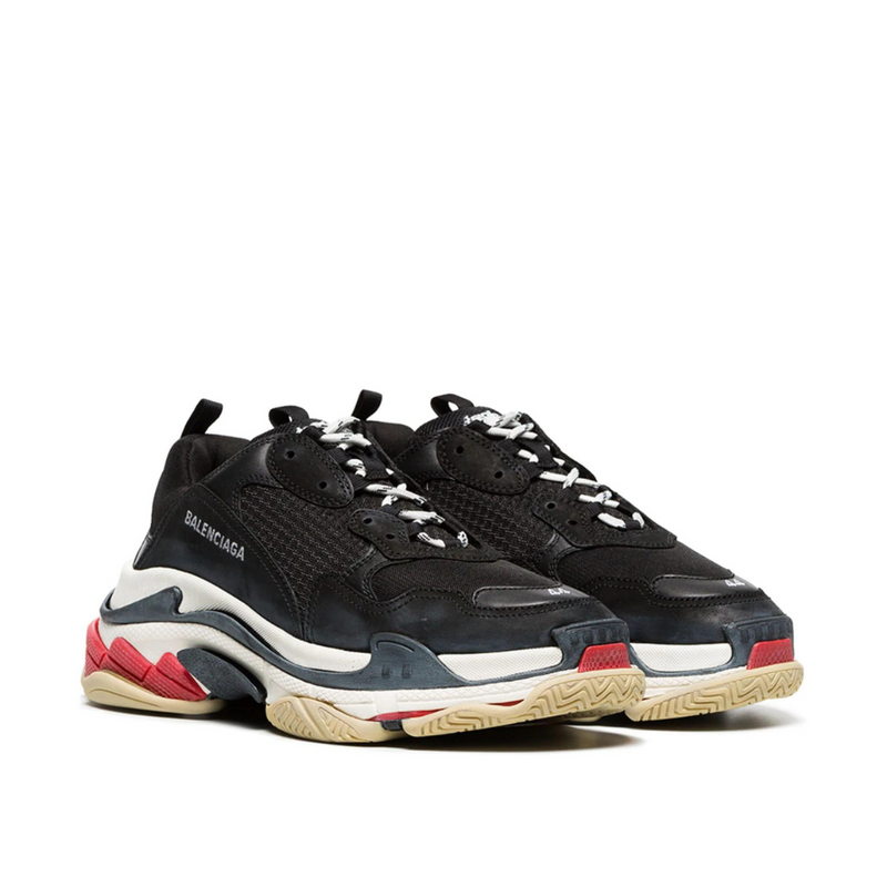 Balenciaga Triple S Black Red Multi Dad Sneakers