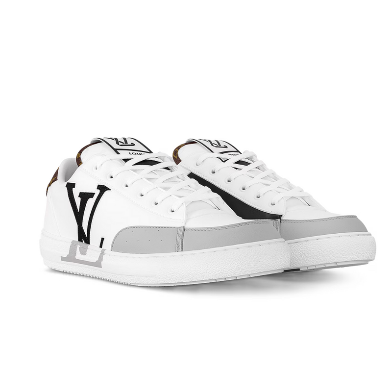 Louis Vuitton Charlie White Grey Leather Sneakers