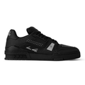 Louis Vuitton Trainer Black Rhinestone Grained Leather Sneakers