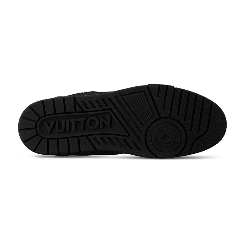 Louis Vuitton Trainer Black Rhinestone Grained Leather Sneakers