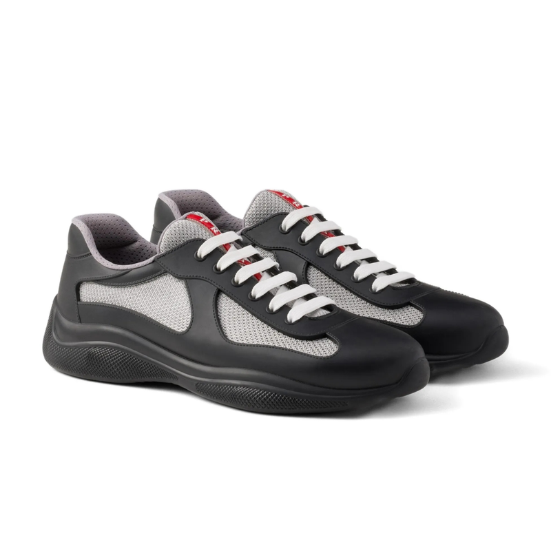Prada America's Cup Black Grey Mesh Sneakers