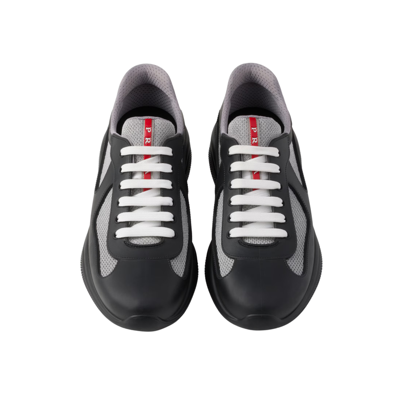 Prada America's Cup Black Grey Mesh Sneakers