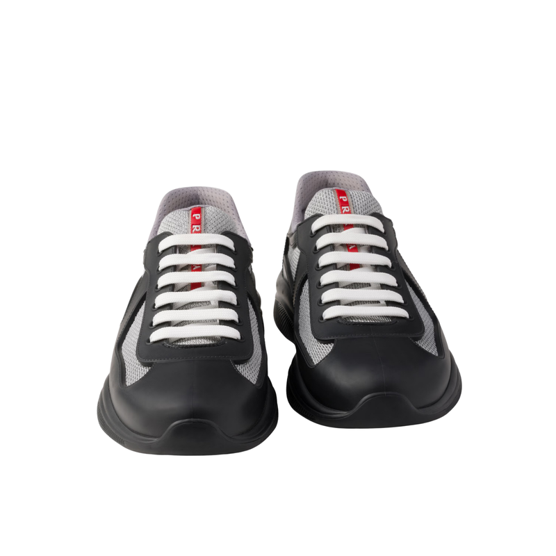 Prada America's Cup Black Grey Mesh Sneakers