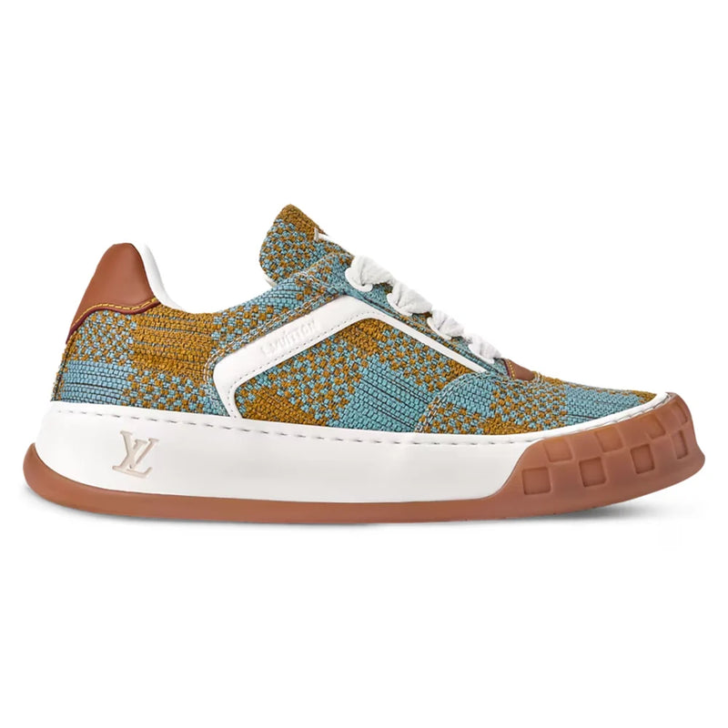 Louis Vuitton LV Tilted Blue Ochre Tweed Sneaker