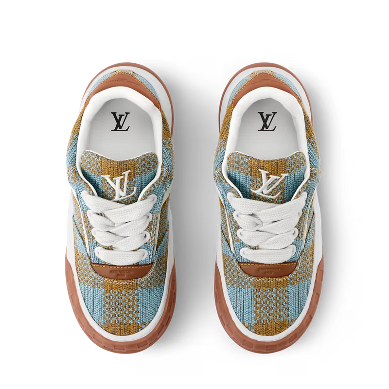 Louis Vuitton LV Tilted Blue Ochre Tweed Sneaker
