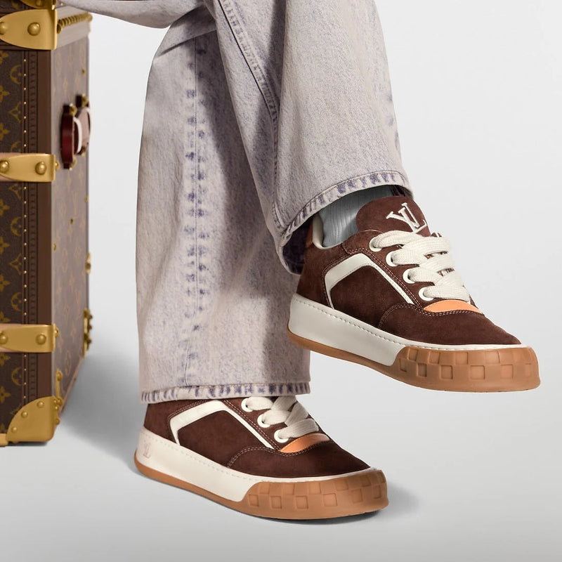 Louis Vuitton LV Tilted Dark Brown Suede Casual Shoes